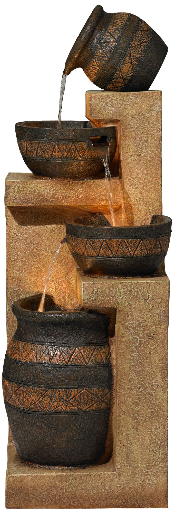 Image 6 Franklin Iron Works Cascading Bowl and Jug 46" LED Rustic Fountain more views