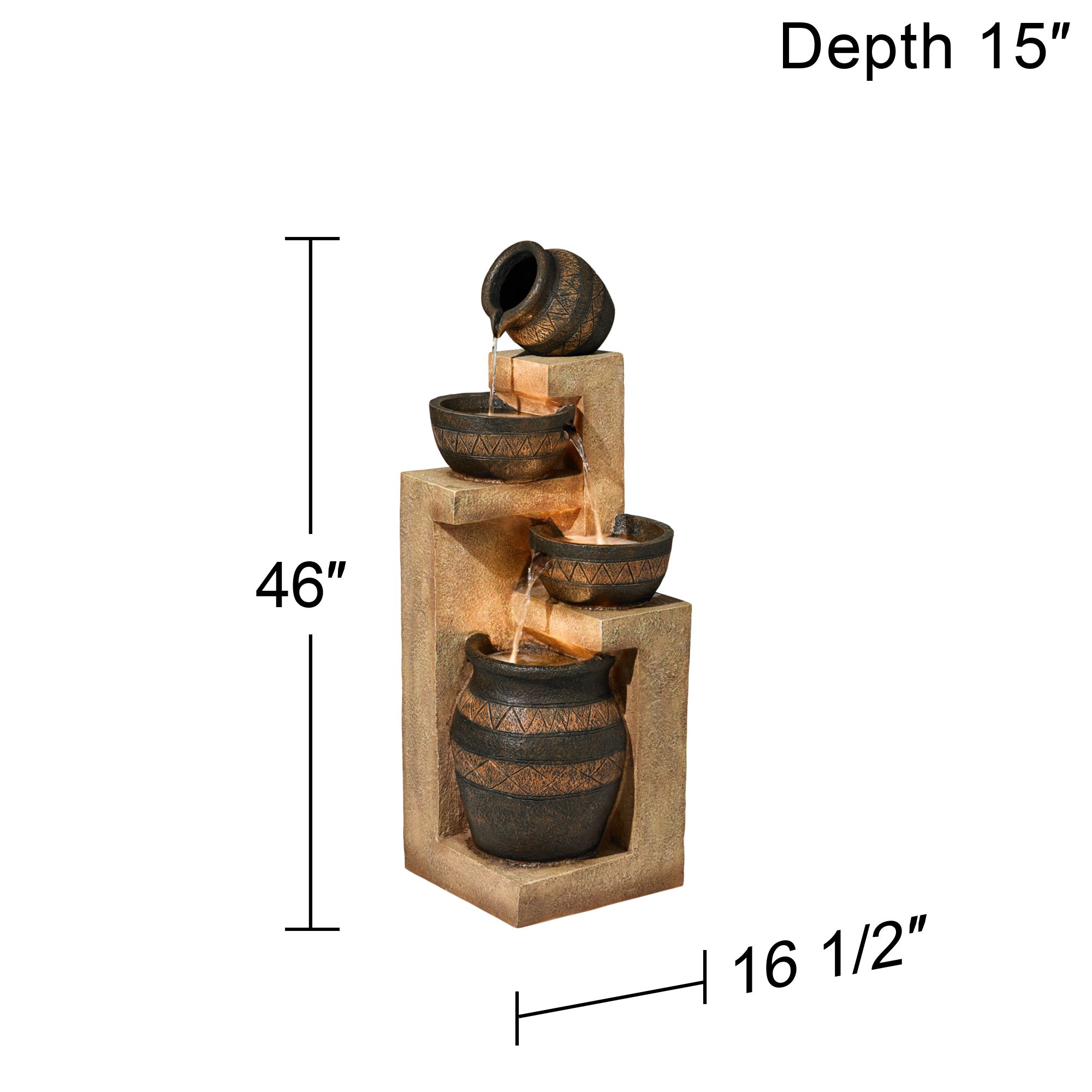 Stoneware Bowl and Jar Fountain