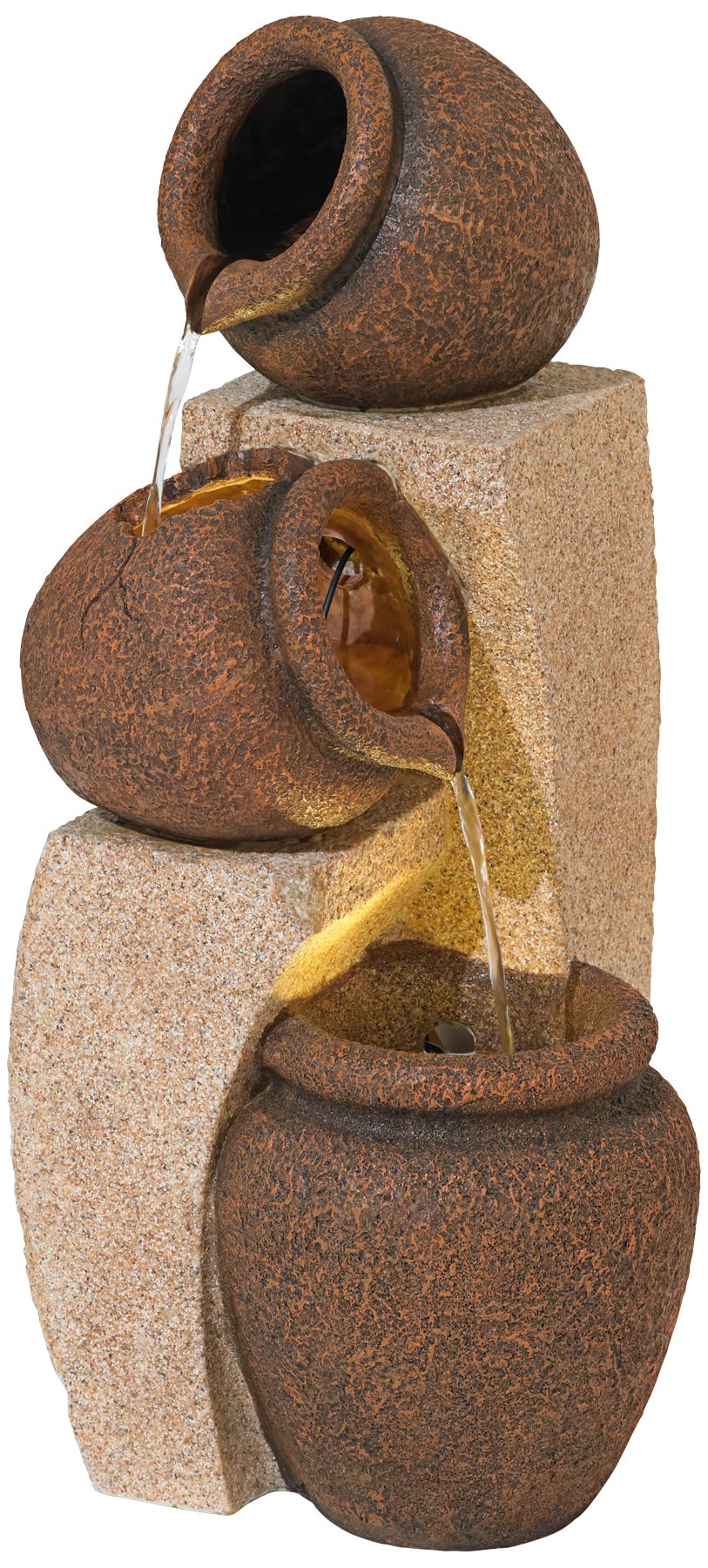 Image 2 Franklin Iron Works Cascading Jugs 30"H Indoor-Outdoor LED Fountain