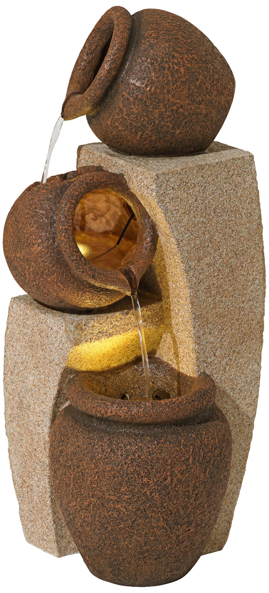 Image 6 Franklin Iron Works Cascading Jugs 30"H Indoor-Outdoor LED Fountain more views