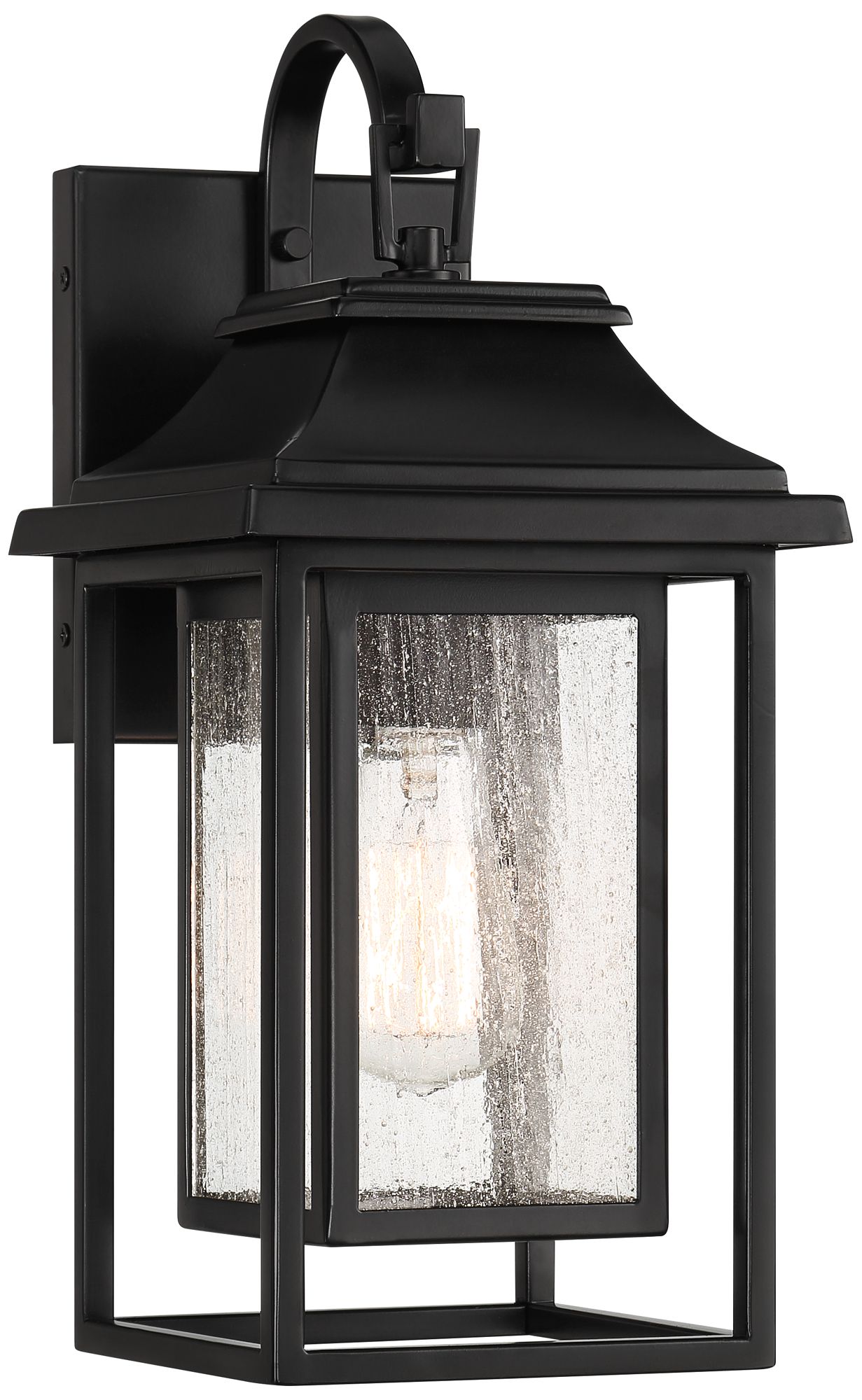 Franklin Iron Works Cecile 15 1/4" Black Box Lantern Outdoor Wall Lt