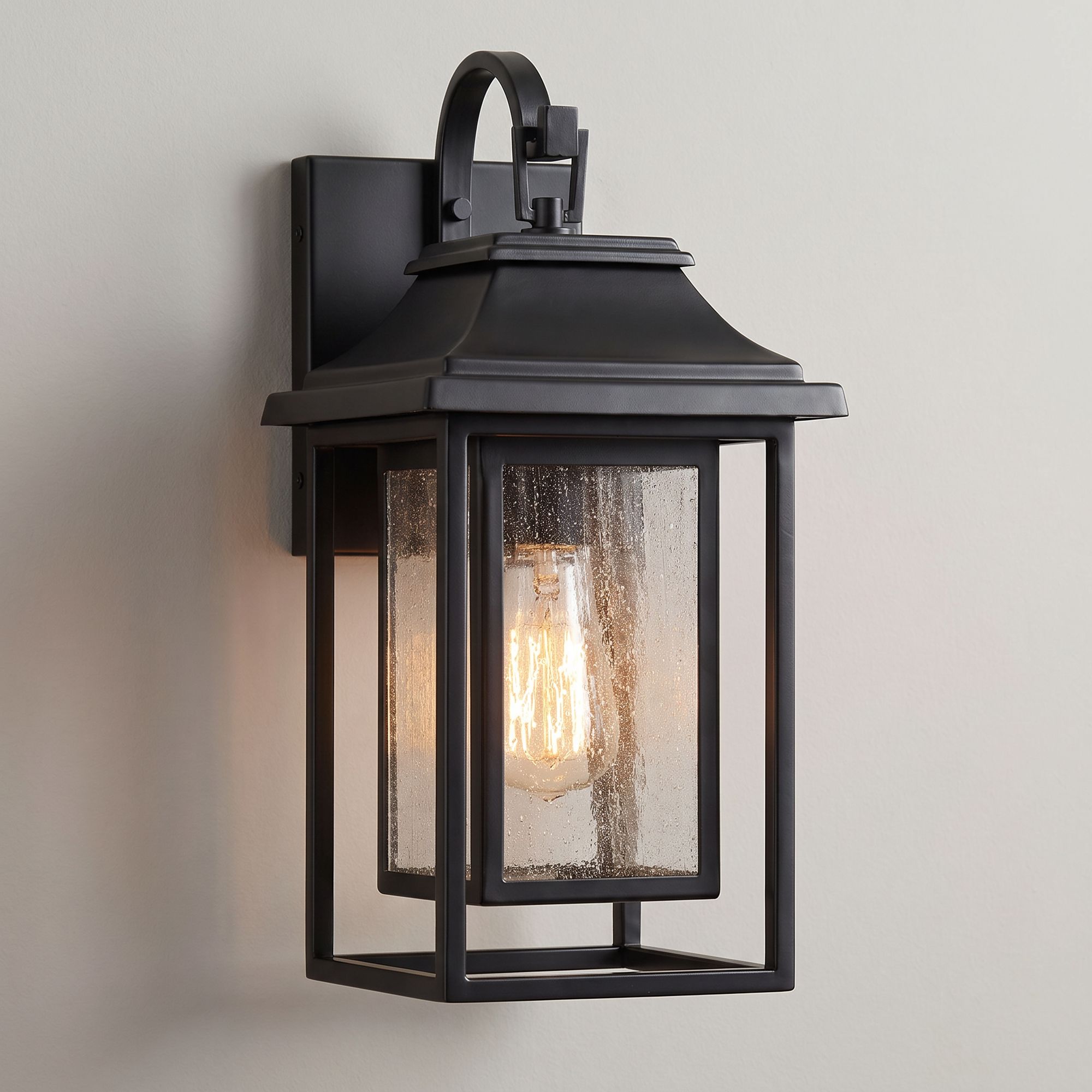 Image 4 Franklin Iron Works Cecile 15 1/4" Black Box Lantern Outdoor Wall Lt more views