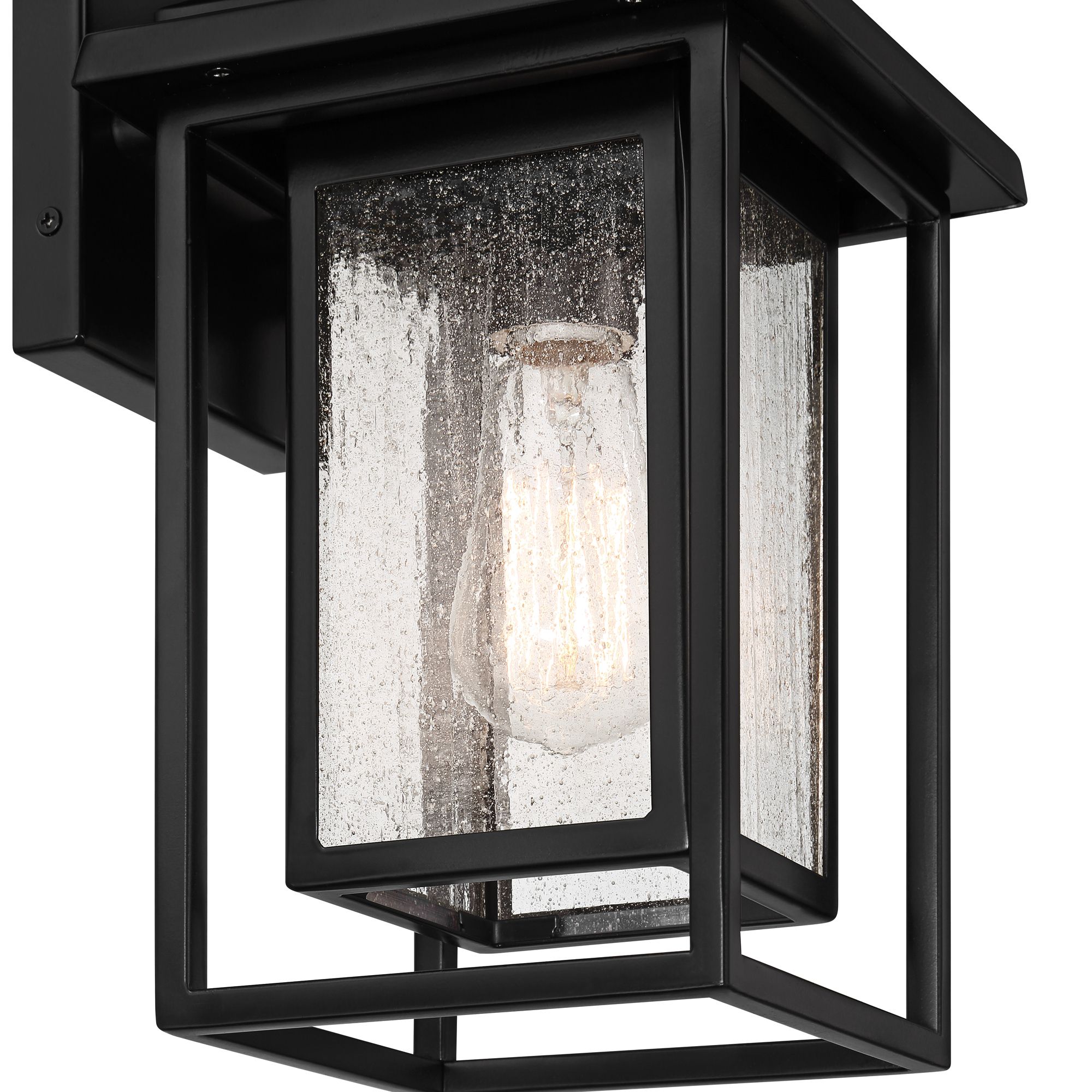 Franklin Iron Works Cecile 15 1/4" Black Box Lantern Outdoor Wall Lt in scene