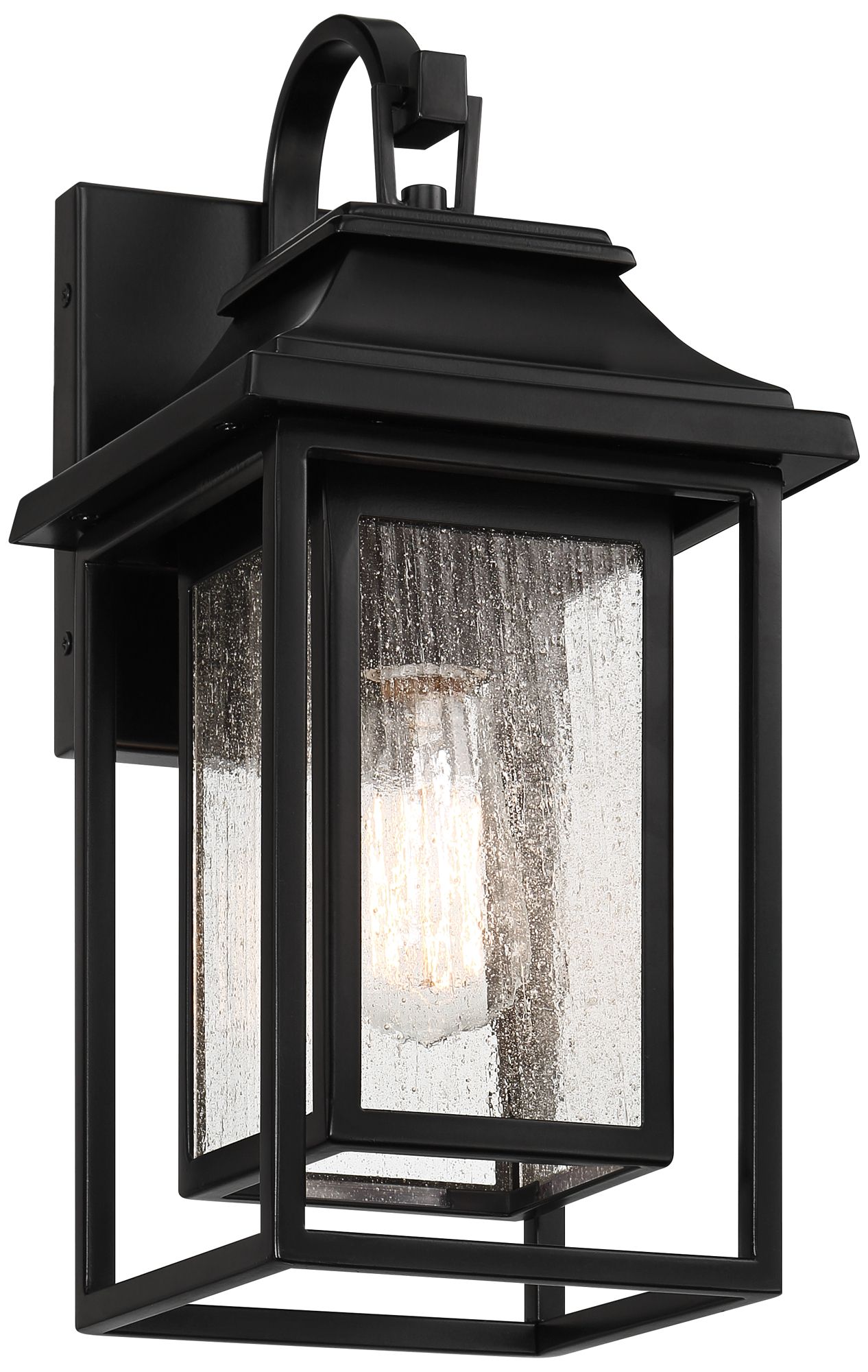 Franklin Iron Works Cecile 15 1/4" Black Box Lantern Outdoor Wall Lt in scene