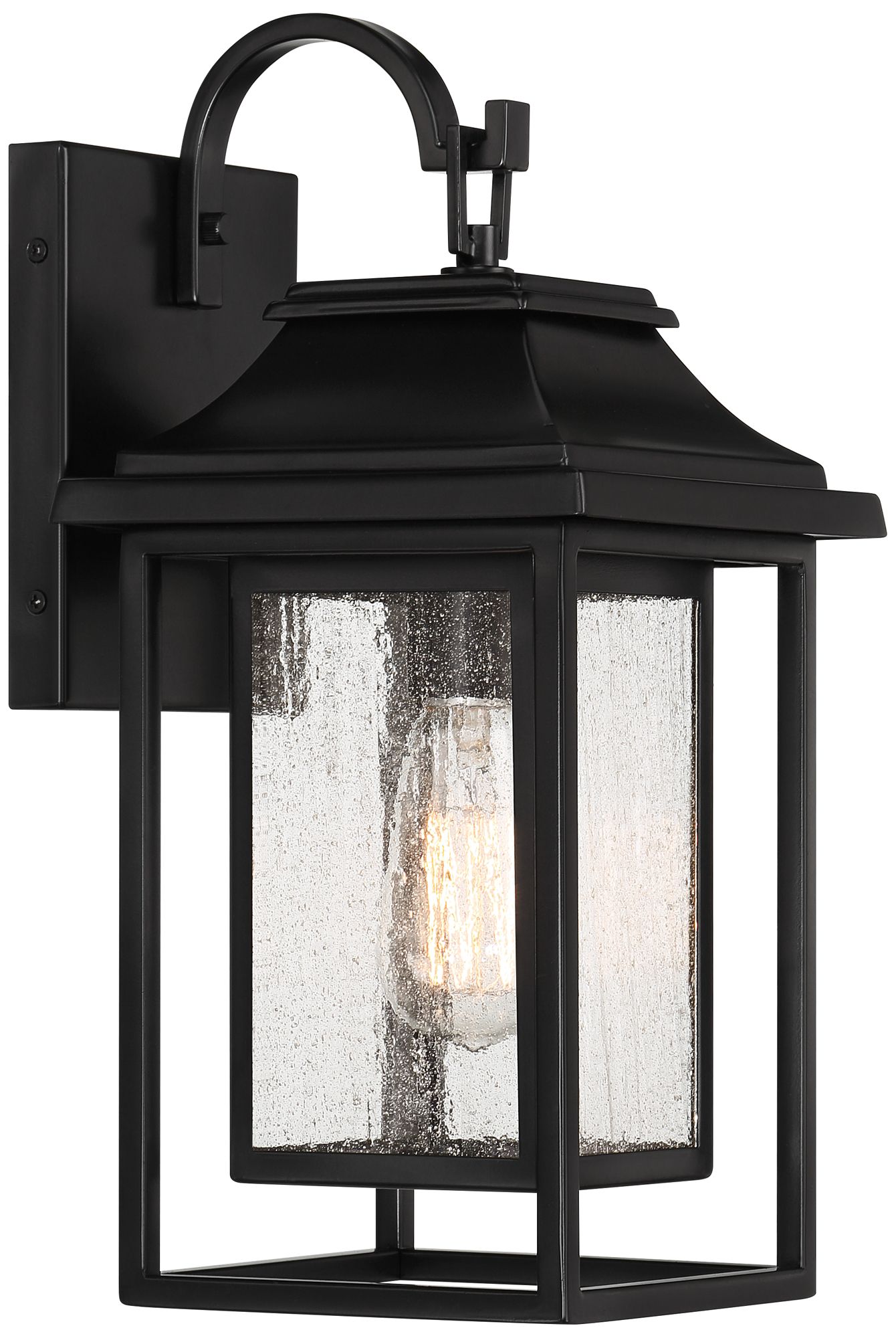 Franklin Iron Works Cecile 15 1/4" Black Box Lantern Outdoor Wall Lt in scene