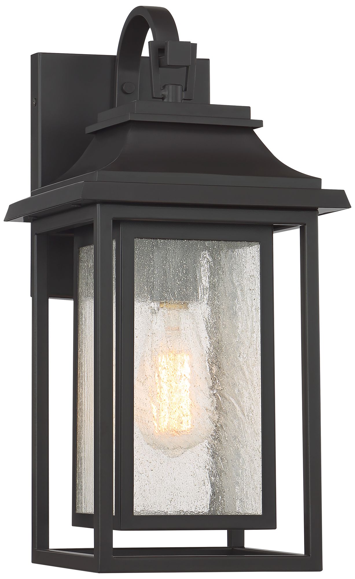 Franklin Iron Works Cecile 18 1/4" Bronze Lantern Box Outdoor Wall Lt
