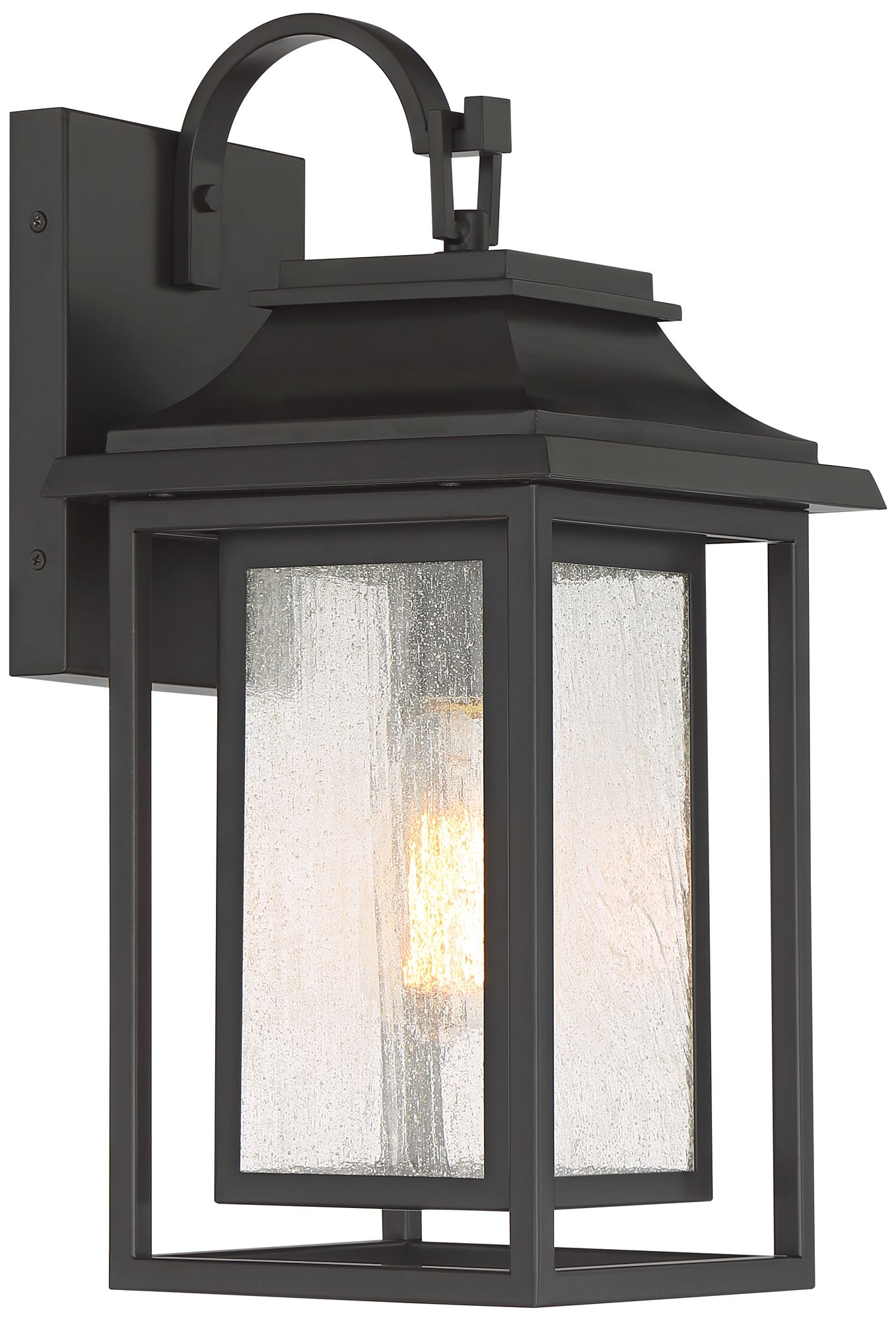 Franklin Iron Works Cecile 18 1/4" Bronze Lantern Box Outdoor Wall Lt in scene