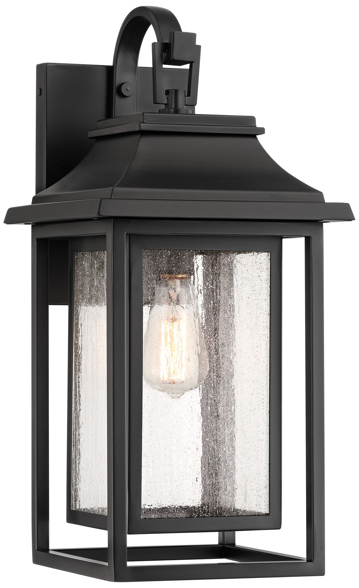 Image 3 Franklin Iron Works Cecile 21 1/4" Black Box Lantern Outdoor Wall Lt