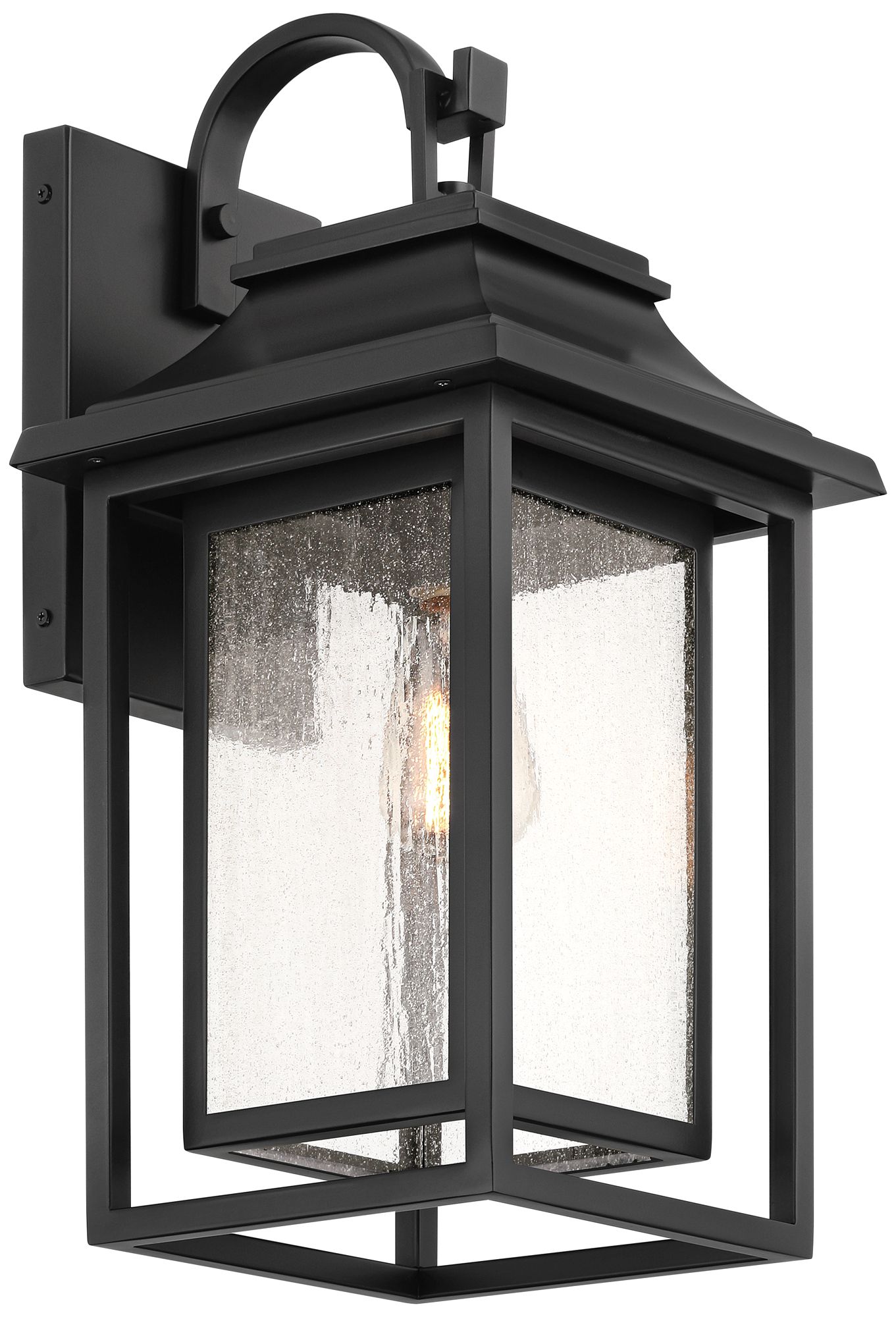 Franklin Iron Works Cecile 21 1/4" Black Box Lantern Outdoor Wall Lt in scene