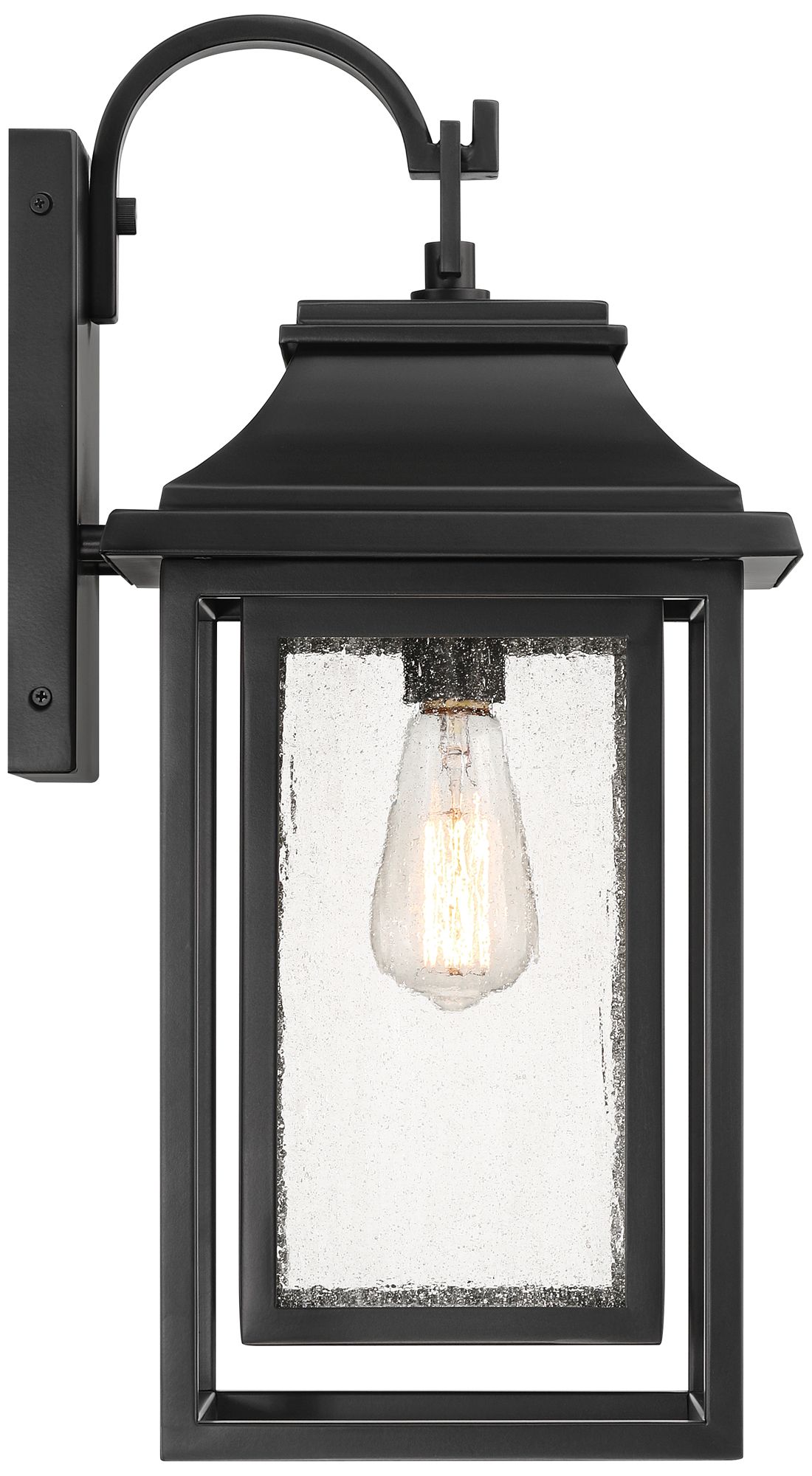 Franklin Iron Works Cecile 21 1/4" Black Box Lantern Outdoor Wall Lt in scene