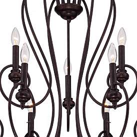 Image4 of Franklin Iron Works Channing 30 1/2" Bronze Scroll 9-Light Chandelier more views