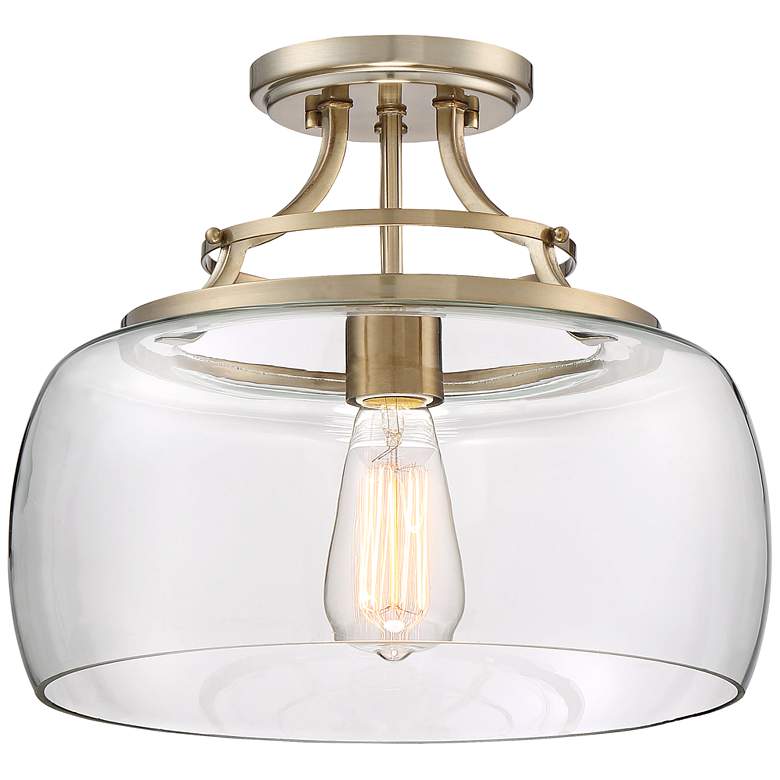 Image 2 Franklin Iron Works Charleston 13 1/2" Clear Glass LED Ceiling Light