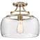 Franklin Iron Works Charleston 13 1/2" Clear Glass LED Ceiling Light