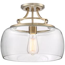 Franklin Iron Works Charleston 13 1/2&quot; Clear Glass LED Ceiling Light