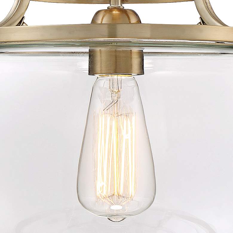 Image 3 Franklin Iron Works Charleston 13 1/2" Clear Glass LED Ceiling Light more views