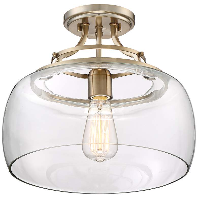Image 4 Franklin Iron Works Charleston 13 1/2" Clear Glass LED Ceiling Light more views