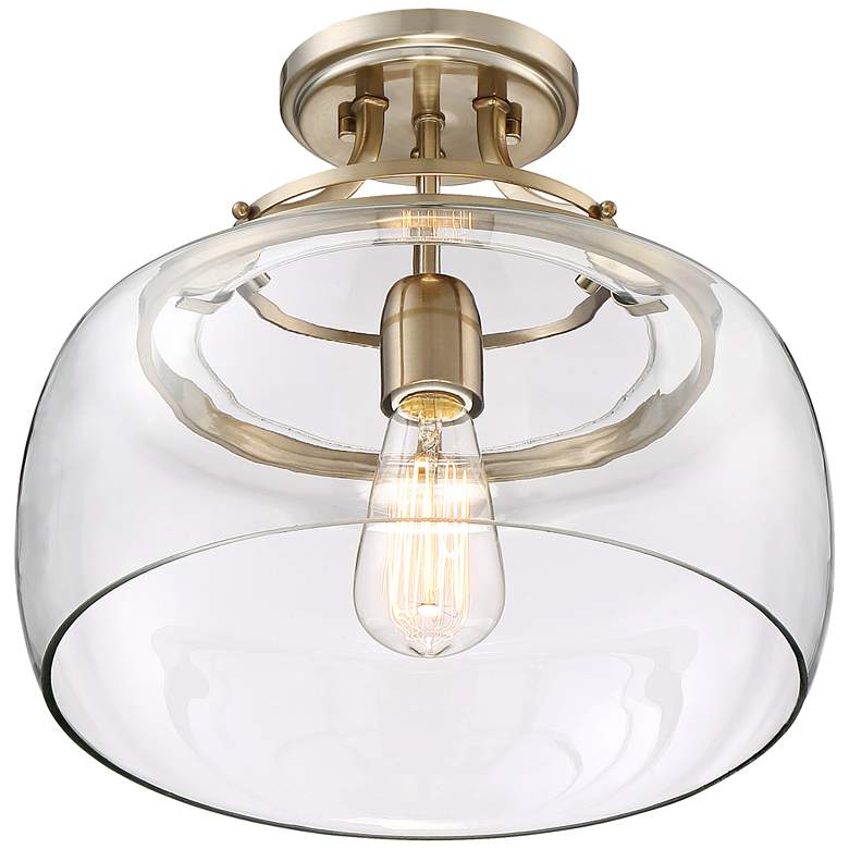 Image 5 Franklin Iron Works Charleston 13 1/2" Clear Glass LED Ceiling Light more views