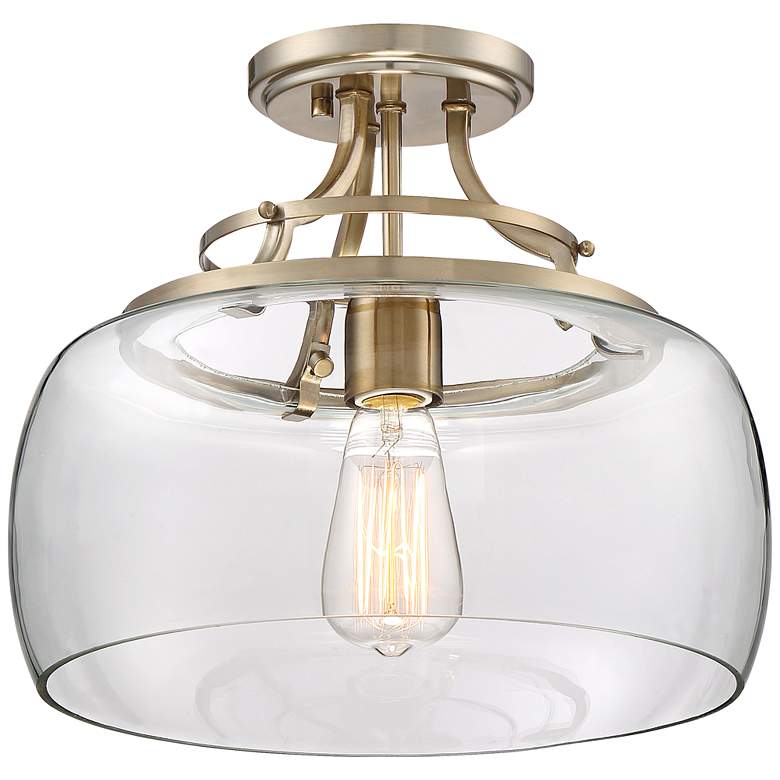 Image 6 Franklin Iron Works Charleston 13 1/2" Clear Glass LED Ceiling Light more views