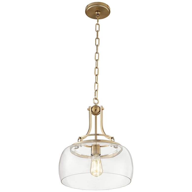 Image 7 Franklin Iron Works Charleston 13 1/2 inch Wide Brass LED Pendant Light more views