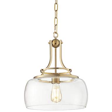 Franklin Iron Works Charleston 13 1/2" Wide Brass LED Pendant Light