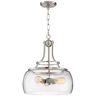 Franklin Iron Works Charleston 16" Nickel 3-Light LED Pendant Light