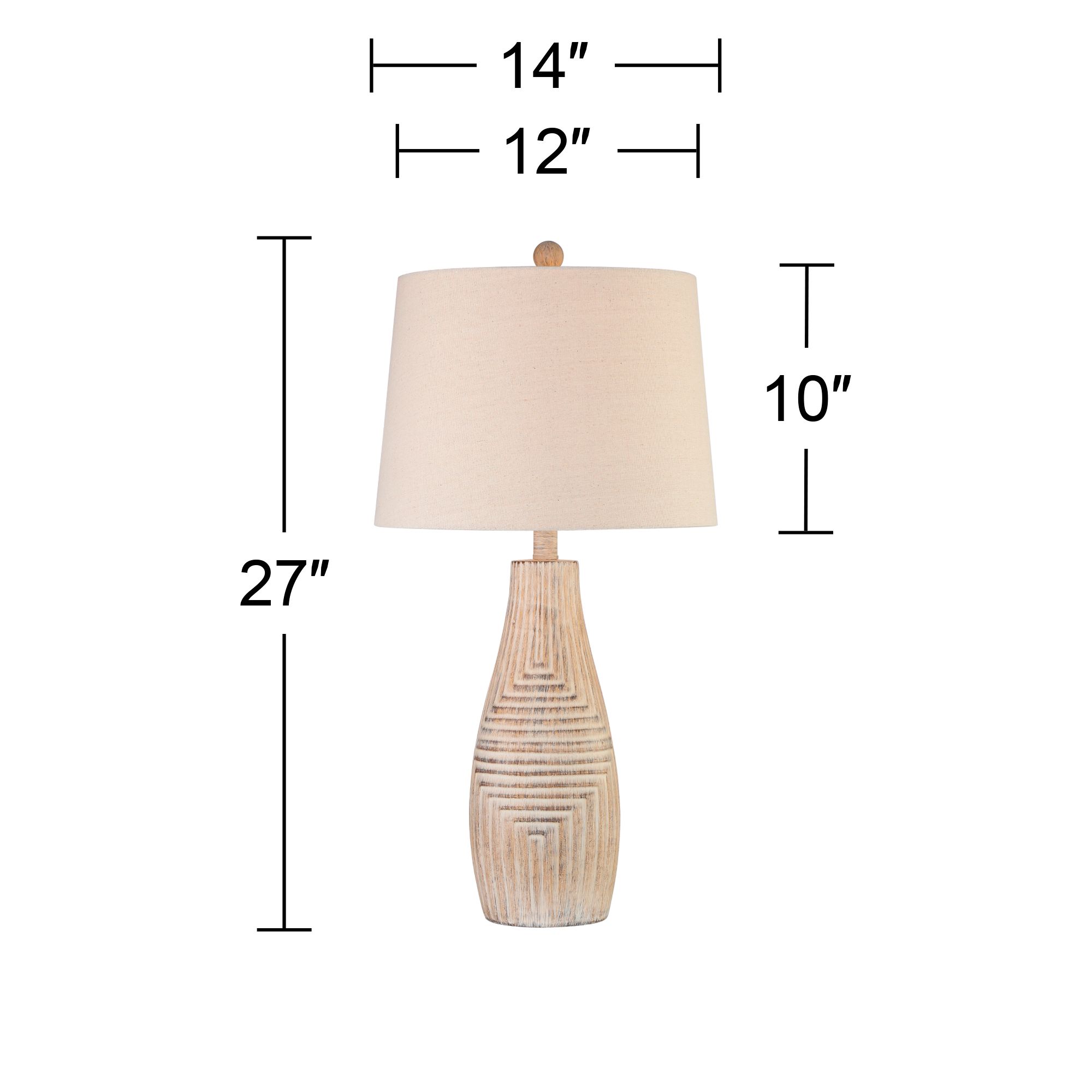 Franklin Iron Works Chico 27" Light Beige Modern Rustic Table Lamp