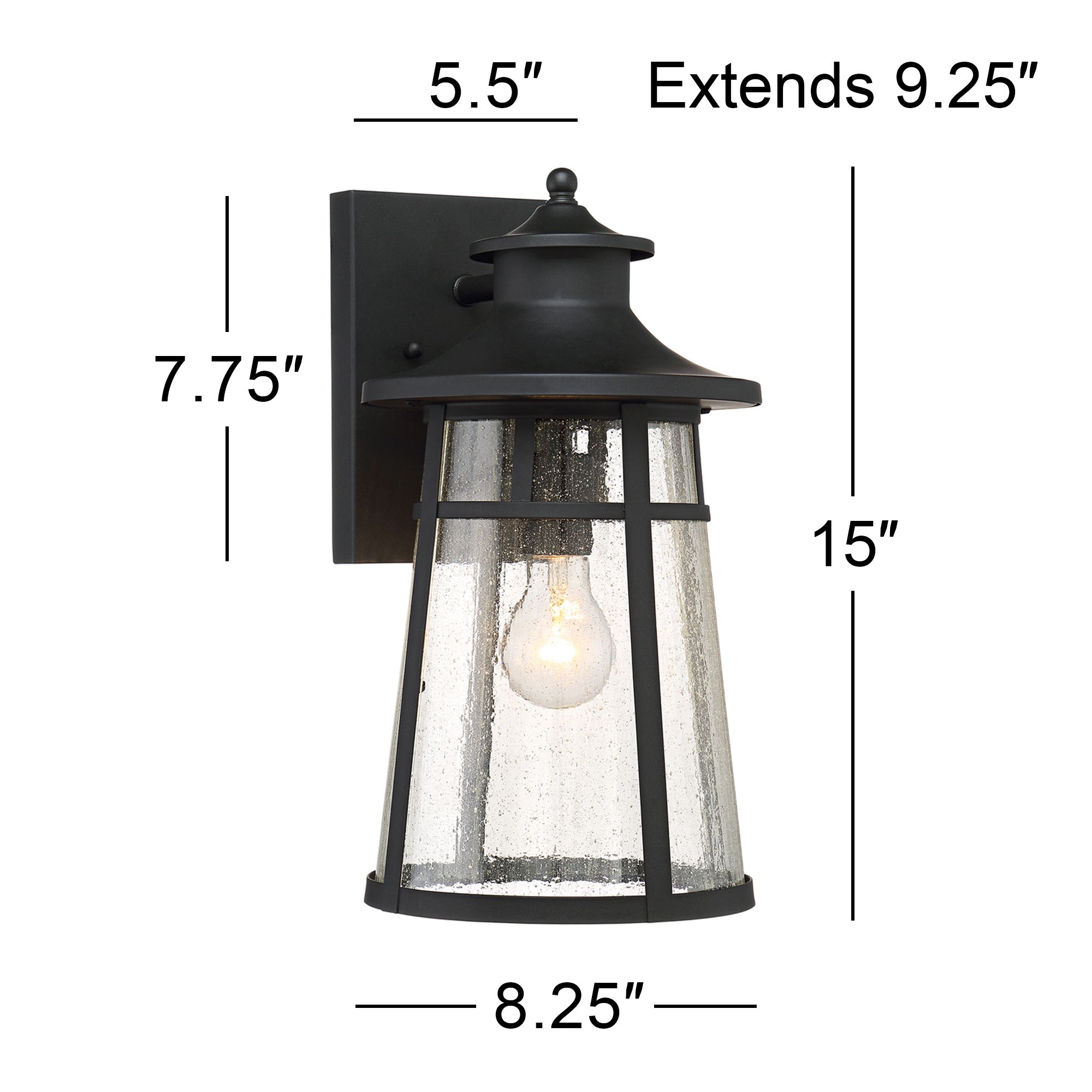 Franklin Iron Works Clement 15" Black Outdoor Wall Lantern Lts Set/2 in scene