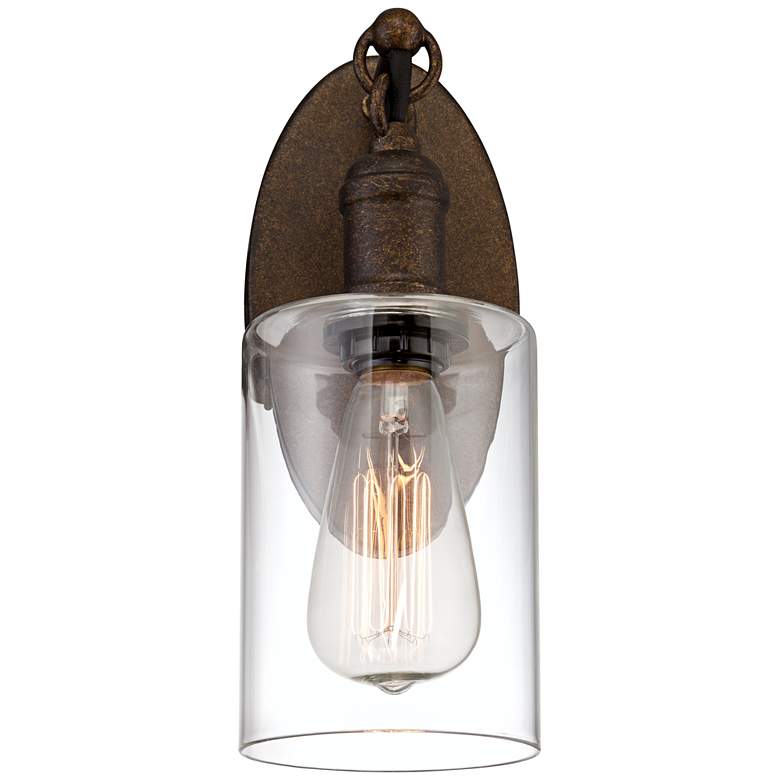 Image 5 Franklin Iron Works Cloverly 11 3/4" Bronze Downlight LED Wall Sconce more views