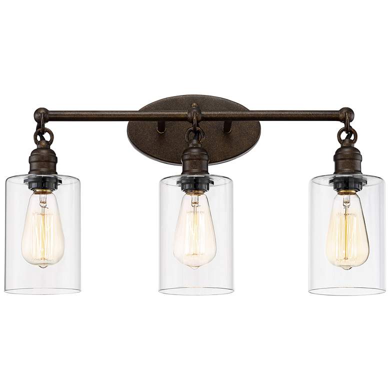 Image 2 Franklin Iron Works Cloverly 21 3/4" Bronze 3-Light LED Bath Light