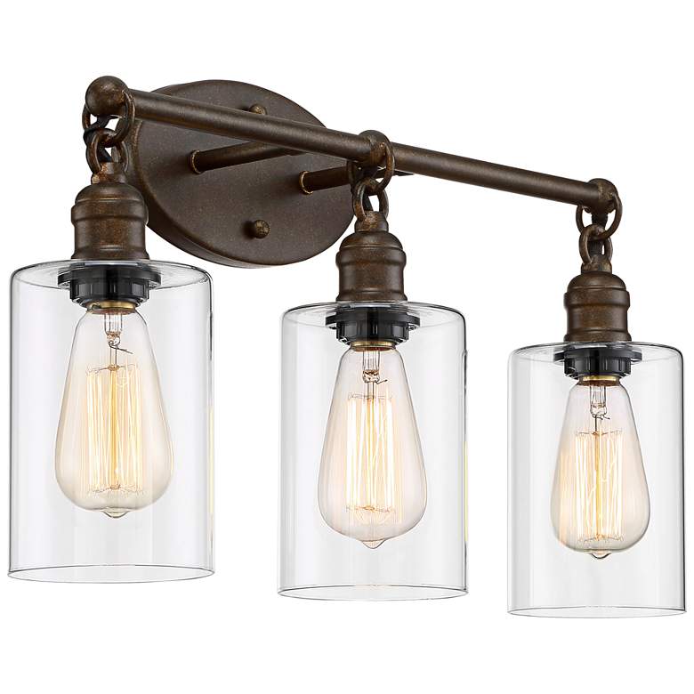 Image 5 Franklin Iron Works Cloverly 21 3/4" Bronze 3-Light LED Bath Light more views