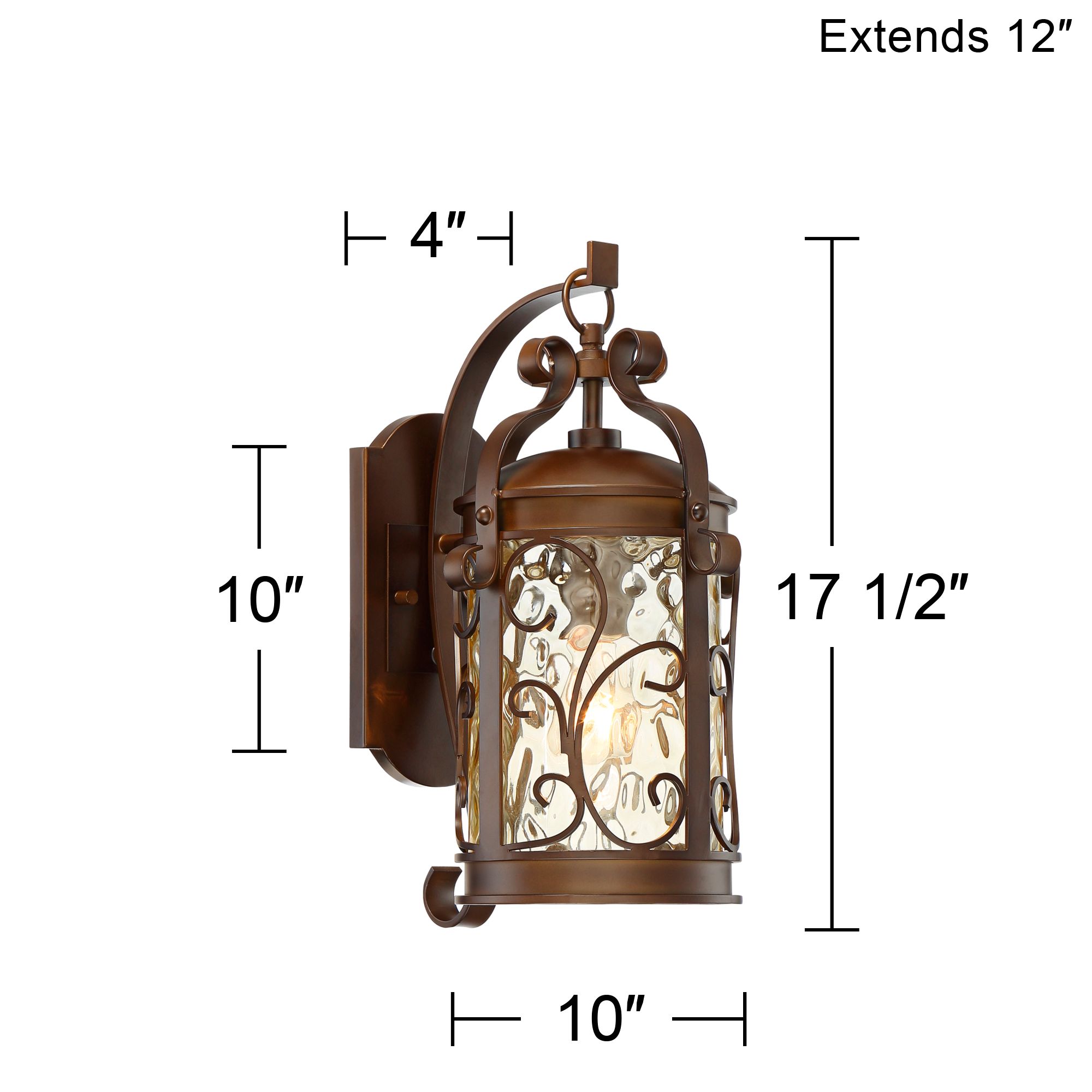 Franklin Iron Works Conway 17 1/2" Bronze Scroll Outdoor Wall Light
