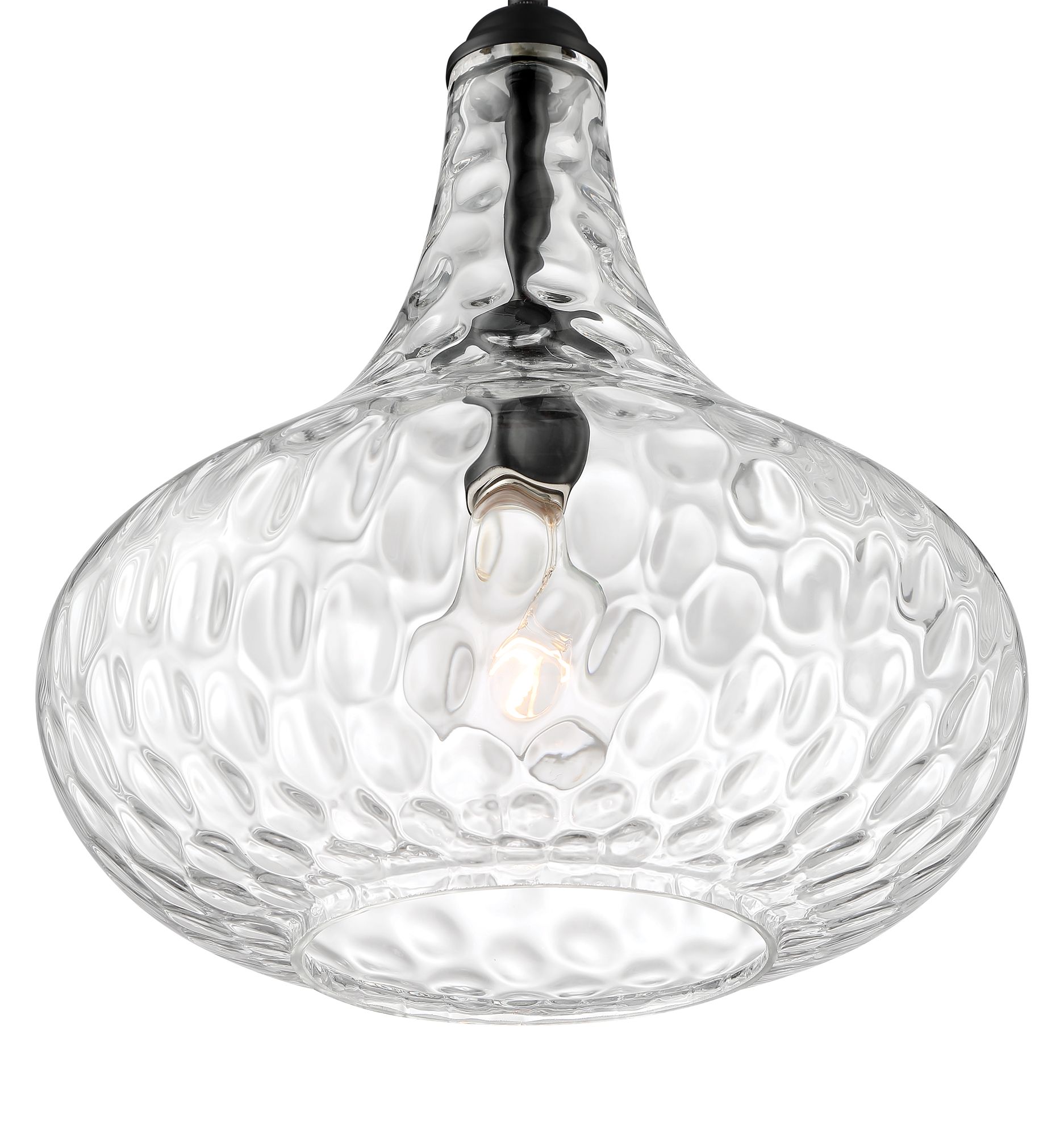 Image 3 Franklin Iron Works Cora 11"W Matte Black Hammered Glass Mini Pendant more views