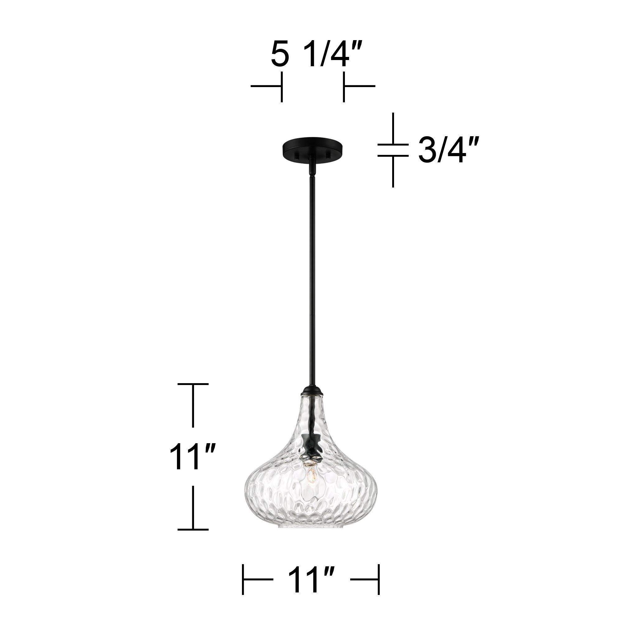 Image 7 Franklin Iron Works Cora 11"W Matte Black Hammered Glass Mini Pendant more views