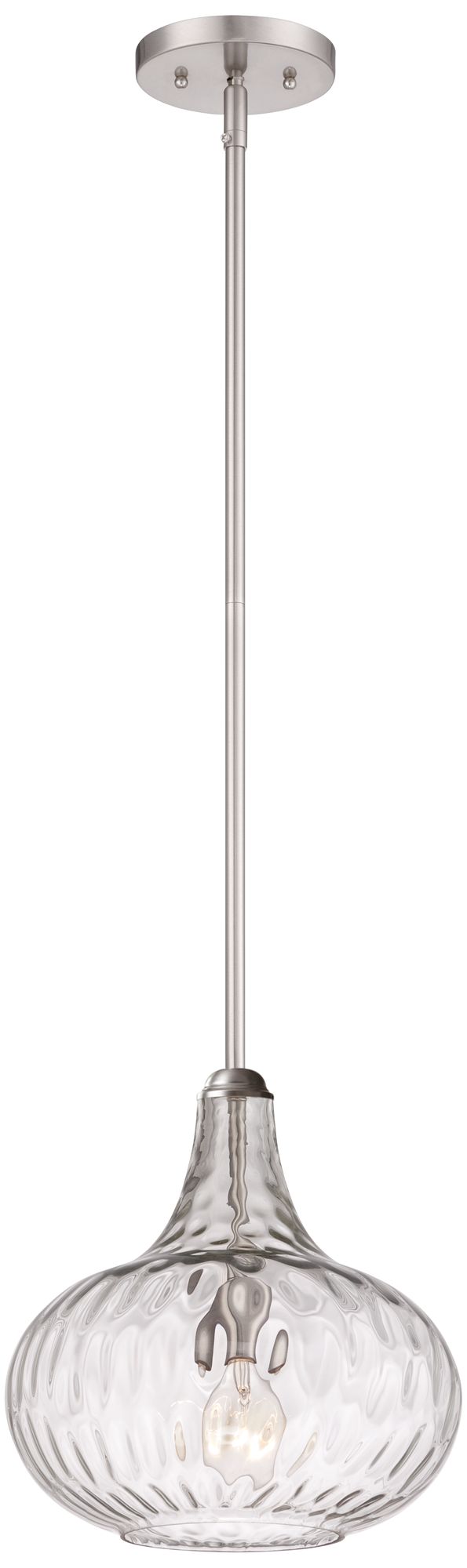 Watch A Video About the 360 Lighting Cora Modern Nickel and Textured Glass Pendant