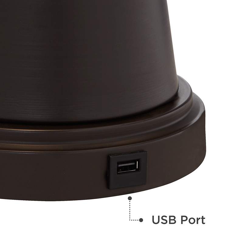 Image 5 Franklin Iron Works Craig 23" Bronze USB Table Lamps Set of 2 more views