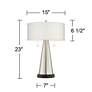 Franklin Iron Works Craig 23" Brushed Nickel USB Table Lamps Set of 2