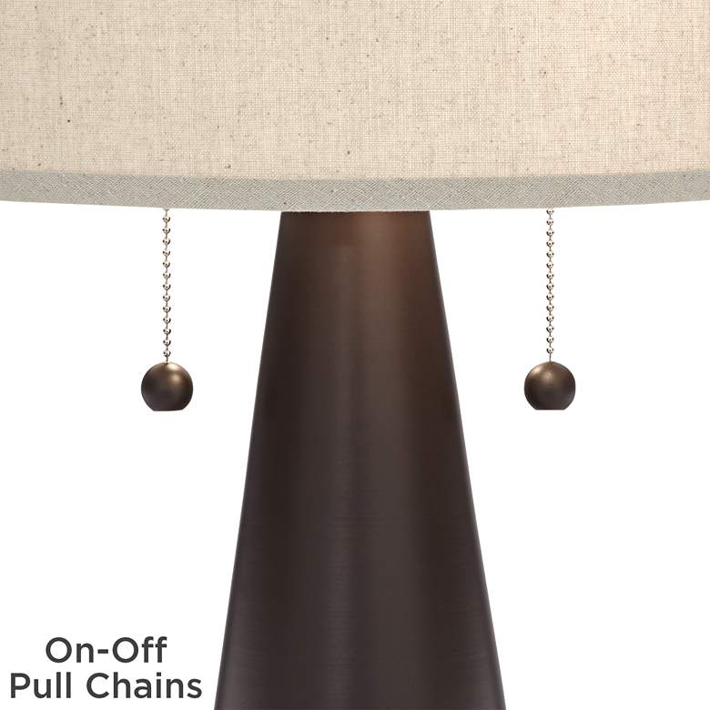 Image 3 Franklin Iron Works Craig 24 1/2" Bronze USB Table Lamps with Risers more views