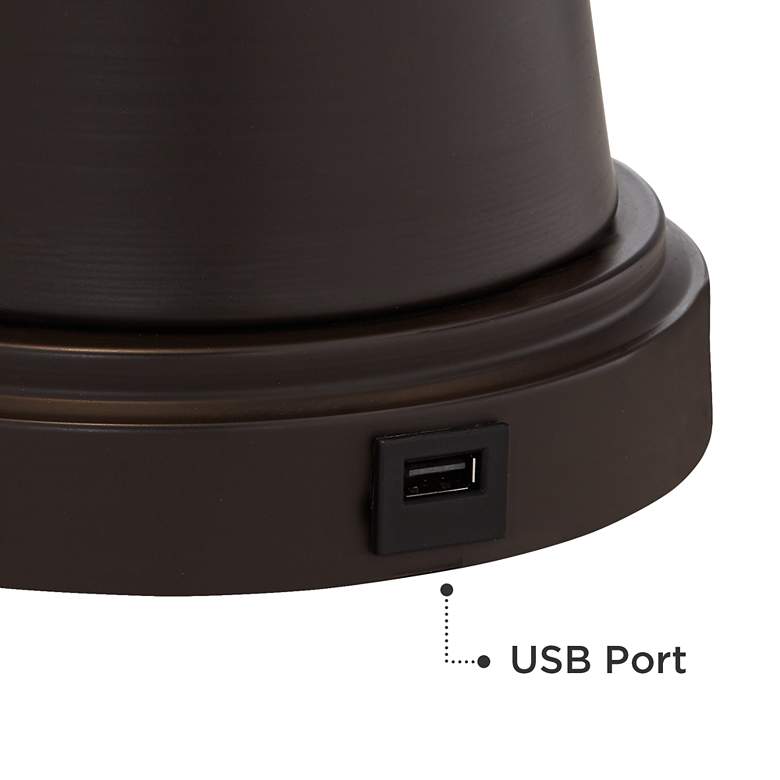 Image 5 Franklin Iron Works Craig 24 1/2" Bronze USB Table Lamps with Risers more views