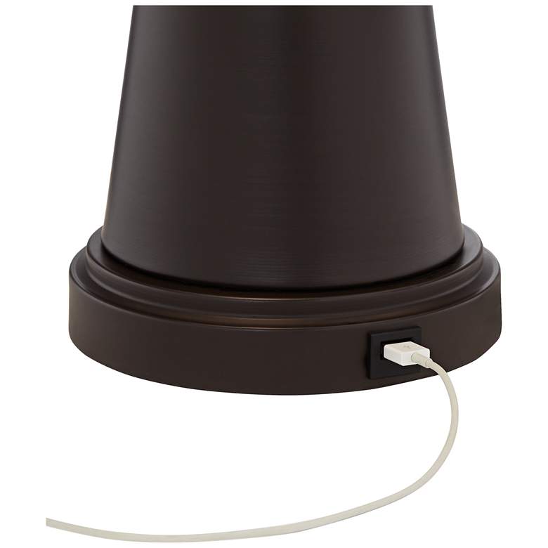Image 6 Franklin Iron Works Craig 24 1/2" Bronze USB Table Lamps with Risers more views