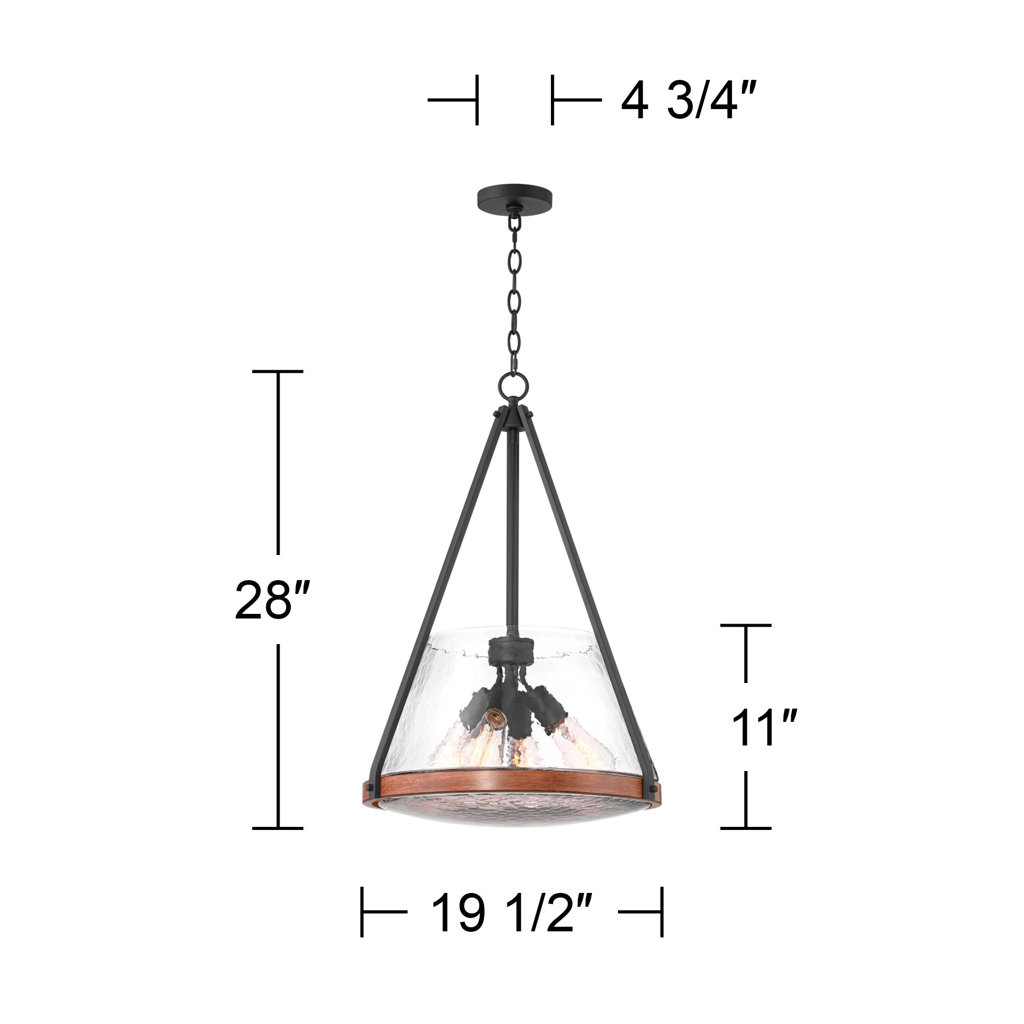 Watch A Video About the Dana Black and Wood 4 Light Pendant