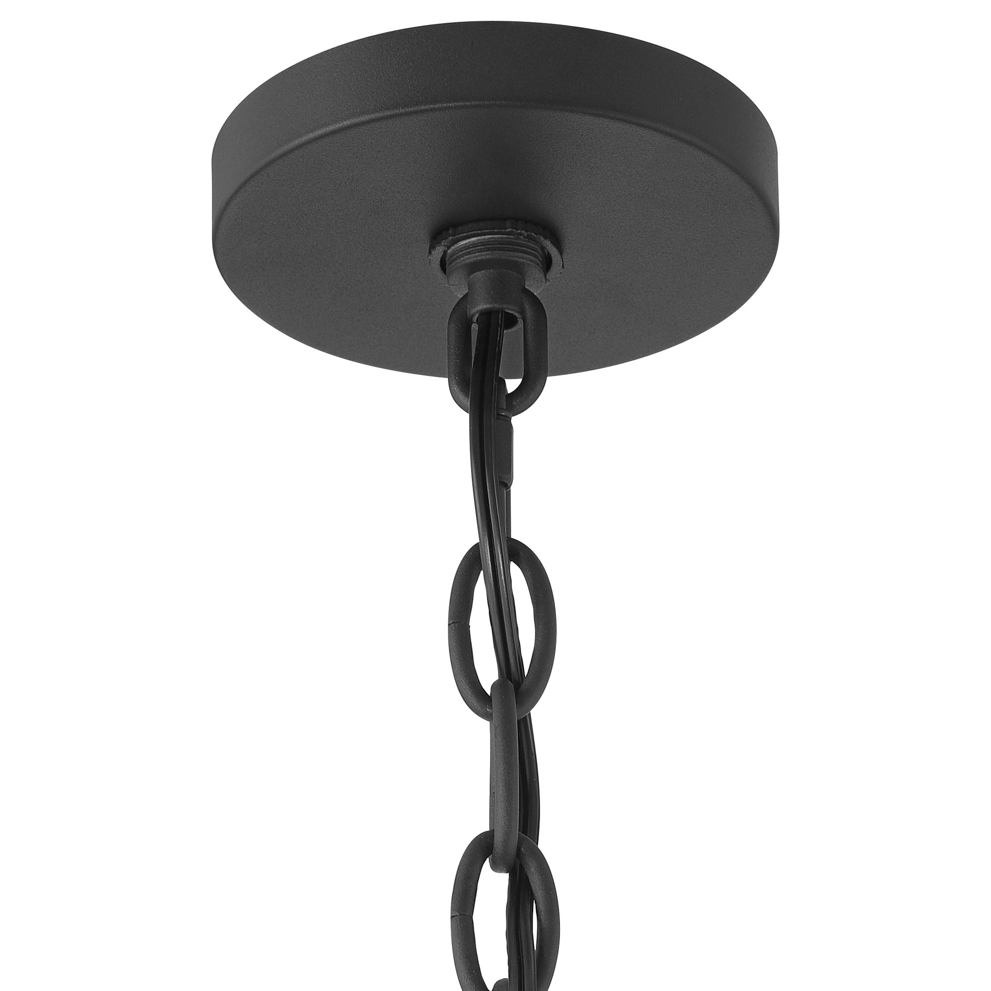 Watch A Video About the Dana Black and Wood 4 Light Pendant
