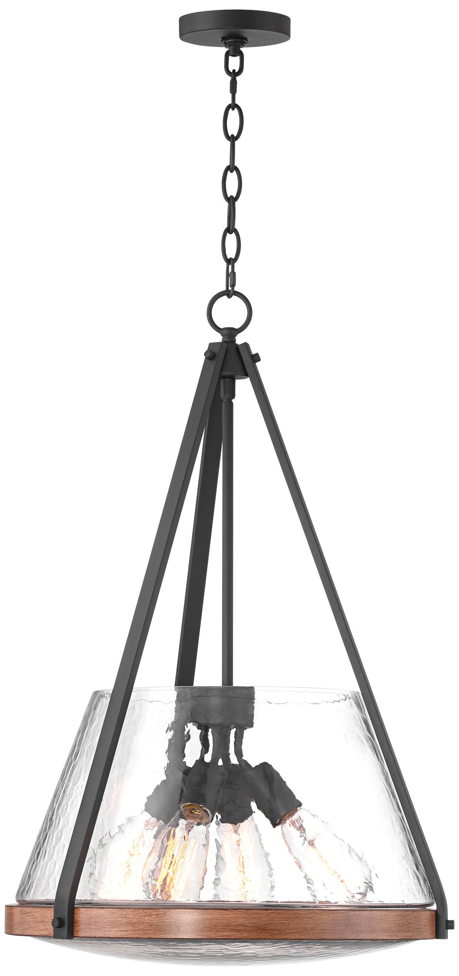 Watch A Video About the Dana Black and Wood 4 Light Pendant