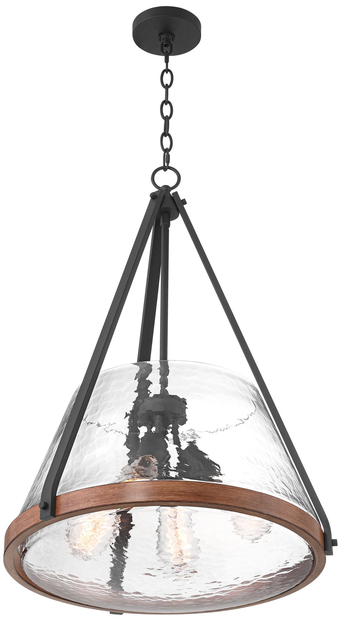 Watch A Video About the Dana Black and Wood 4 Light Pendant