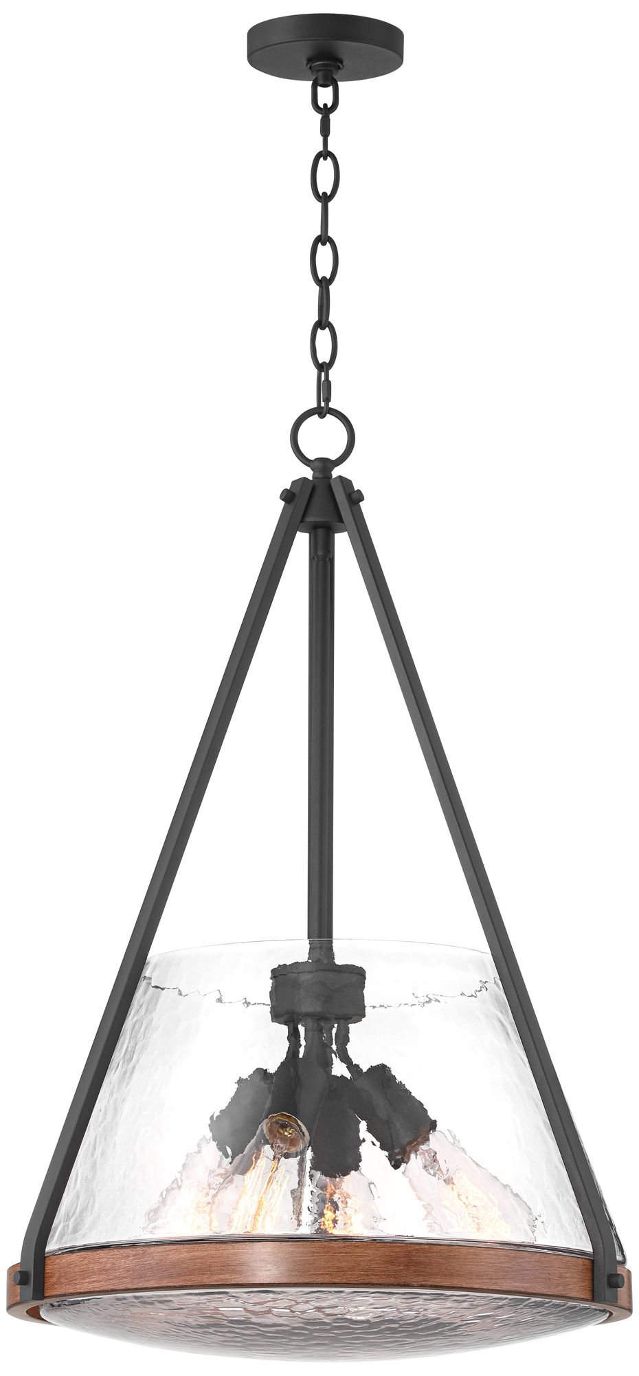 Watch A Video About the Dana Black and Wood 4 Light Pendant