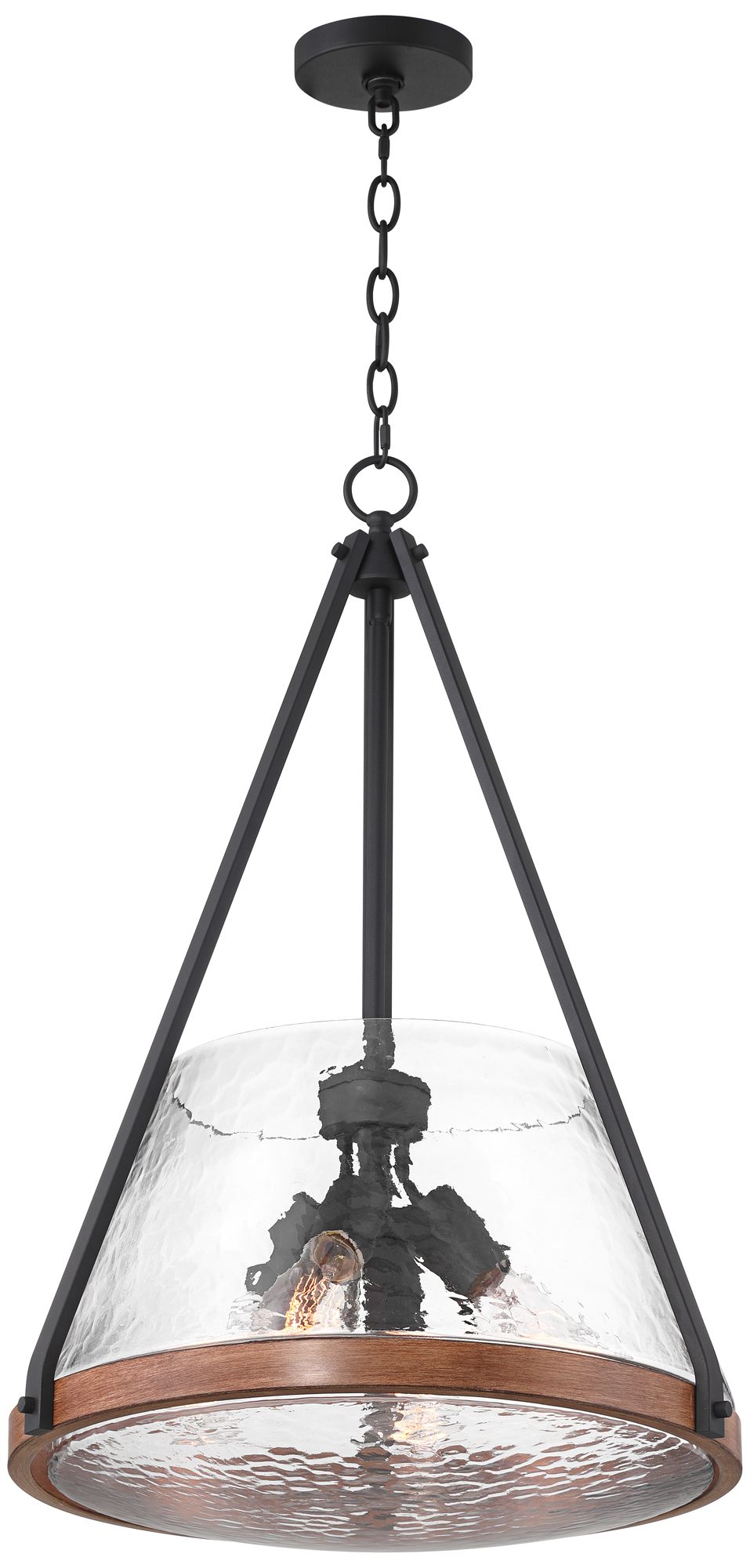 Watch A Video About the Dana Black and Wood 4 Light Pendant