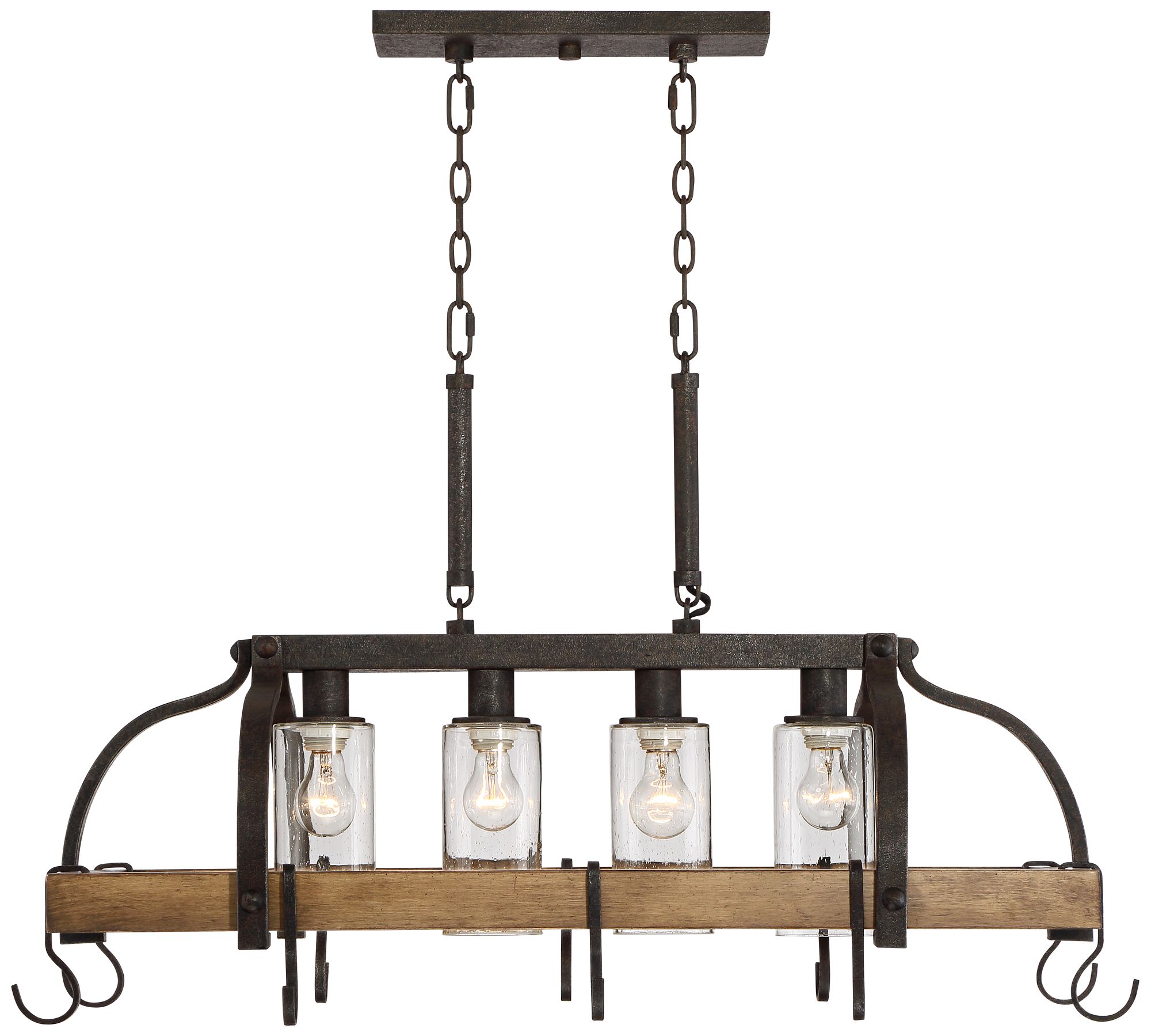 Image 6 Franklin Iron Works Dante 36 1/2"W 4-Light Bronze Pot Rack Chandelier more views