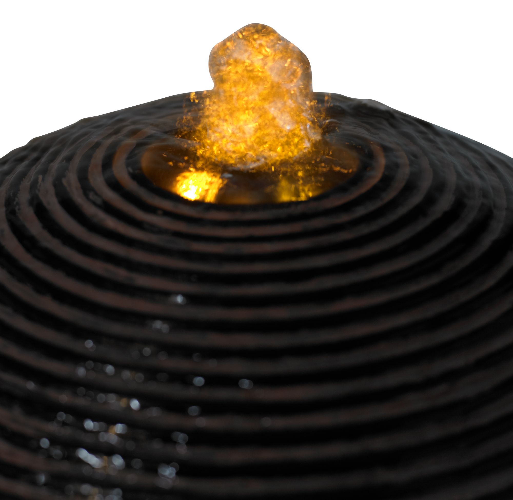 Image 5 Franklin Iron Works Dark Sphere 35 1/2"H LED Pillar Bubbler Fountain more views