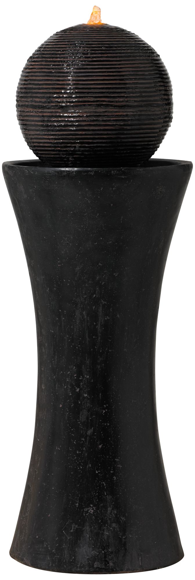 Image 6 Franklin Iron Works Dark Sphere 35 1/2"H LED Pillar Bubbler Fountain more views