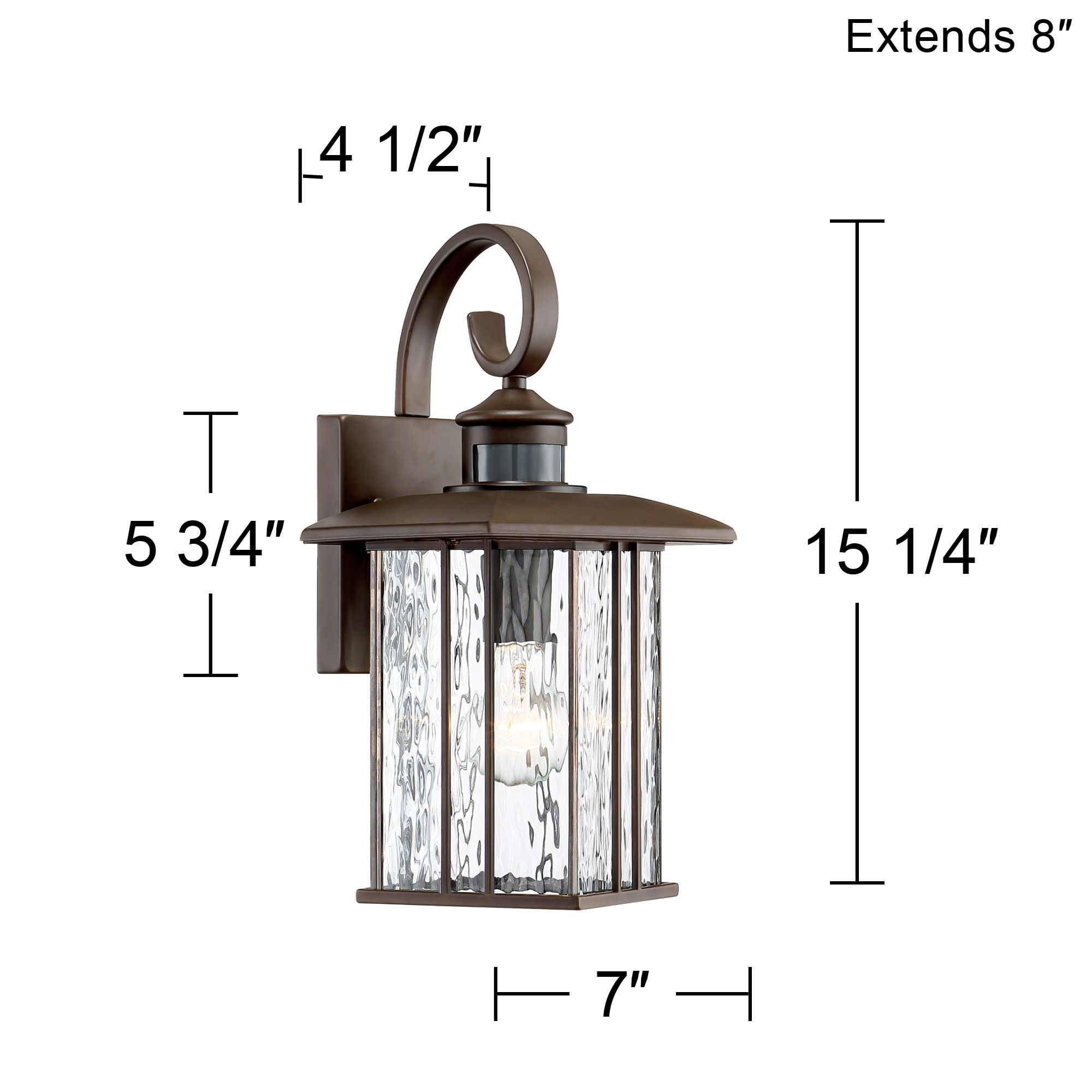 Franklin Iron Works Deaver 15 1/4" Bronze Motion Outdoor Wall Lt