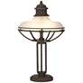 Franklin Iron Works Dome Glass Industrial Table Lamp with USB Cord Dimmer